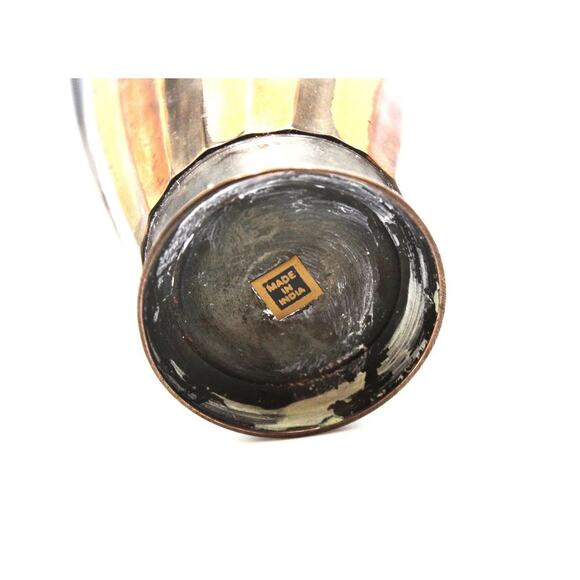 Vintage MCM Mixed Metal Small Brass Vase-5" -made in India - Picture 5 of 5